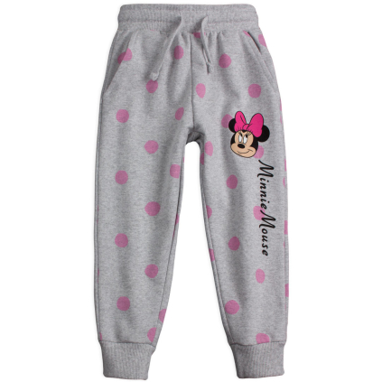 Dievčenské tepláky DISNEY MINNIE BODKY šedé