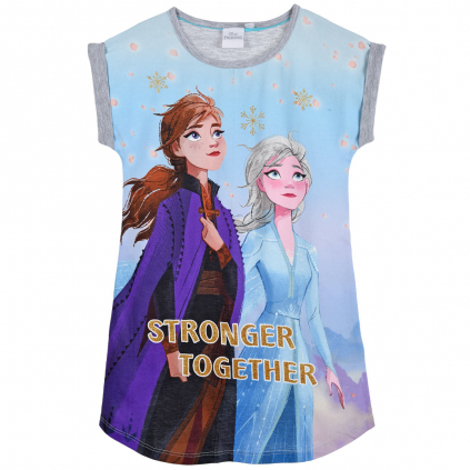 Dievčenská nočná košeľa DISNEY FROZEN STRONGER šedá