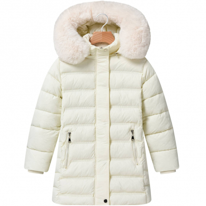 Dievčenský zimný kabát GLO STORY TILLY krémový