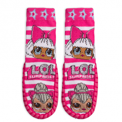 Dievčenské ponožky s protišmykom L.O.L.SURPRISE ružové