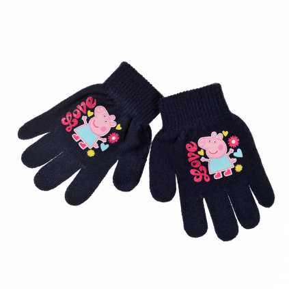 Dievčenské rukavice PEPPA PIG LOVE tmavo modré