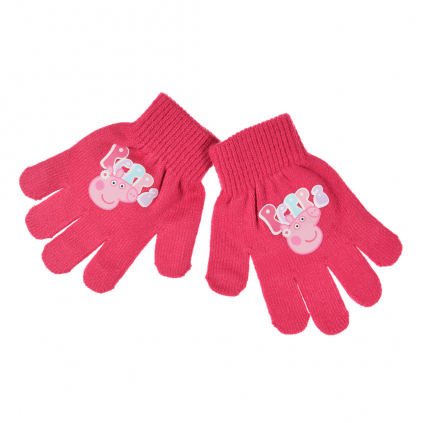 Dievčenské rukavice PEPPA PIG tmavo ružové