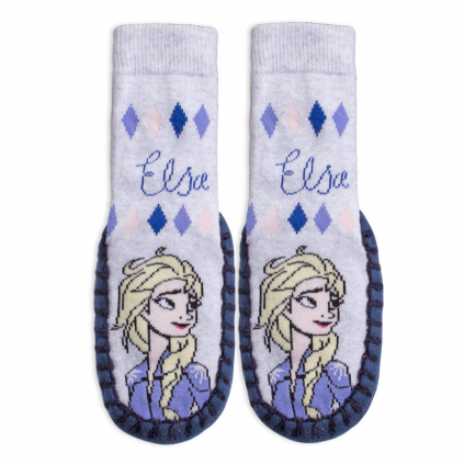 Dievčenské ponožky s protišmykom DISNEY FROZEN ELSA šedé