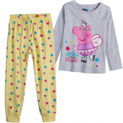 Dievčenské pyžamo PEPPA PIG STARS šedé
