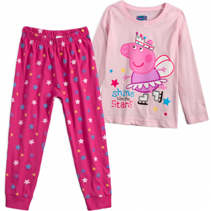Dievčenské pyžamo PEPPA PIG STARS ružové