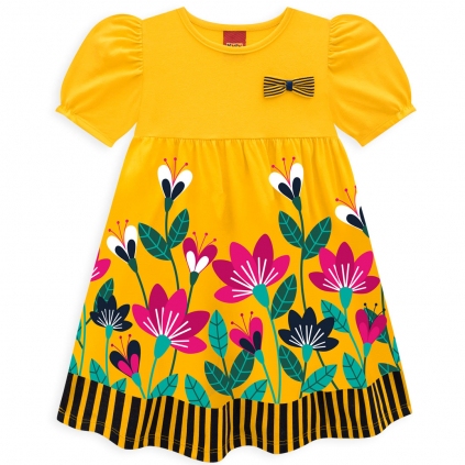 Dievčenské šaty KYLY TROPIC FLOWERS žlté