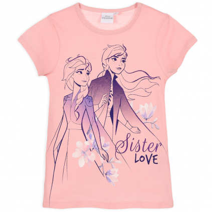 Dievčenské tričko DISENY FROZEN SISTER LOVE ružové