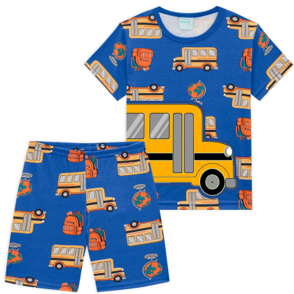 Chlapčenské pyžamo KYLY SCHOOL BUS modré