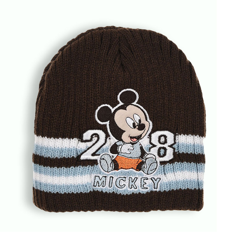 Chlapčenská pletená čiapka DISNEY MICKEY MOUSE BABY hnedá