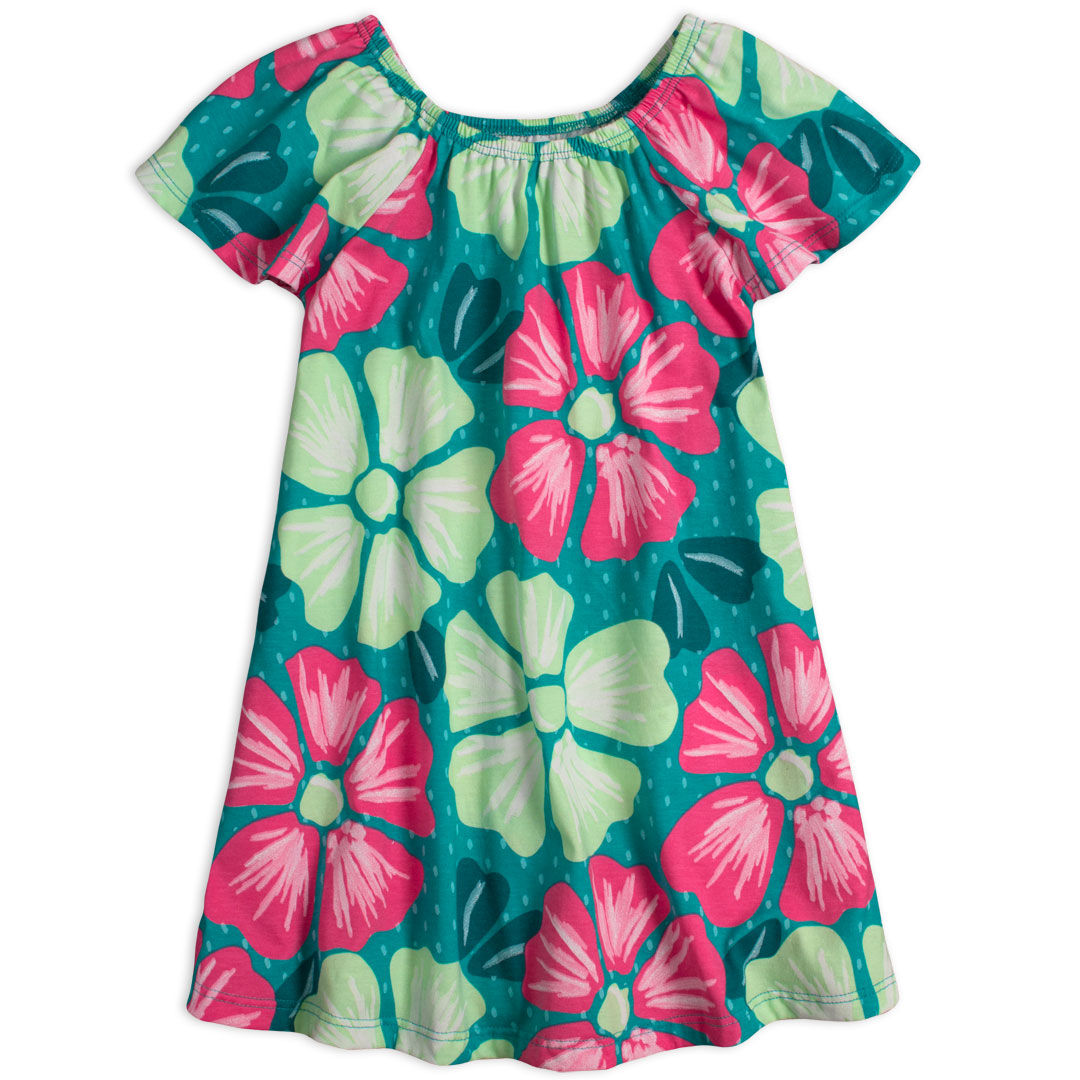 Dievčenské šaty KYLY FLOWER zelené
