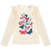 Dievčenské tričko DANIEL HECHTER MOTÝLE biele