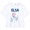 Dievčenský crop top z bio bavlny DISNEY FROZEN ELSA biely
