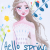 Dievčenská nočná košeľa DISNEY FROZEN SPRING biela