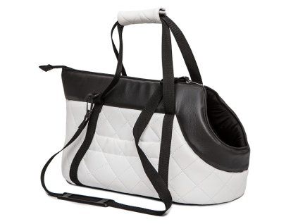 Taška pre psa eko koža - biela  Eko koža