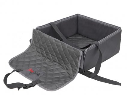 Ochranný poťah na predné sedadlo auta - šedý  odolný materiál, dobre zapadne na hlavové opierky, ochrana dverí