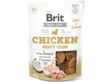 Brit Dog Jerky Chicken with Insect Meaty Coins 80g