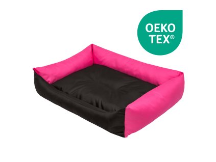 Pelíšek pro psa Economy - černý s růžovou