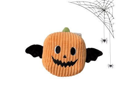 Trixie Dýňový netopýr HALLOWEEN, plyšová hračka se zvukem, 10 cm, oranžová
