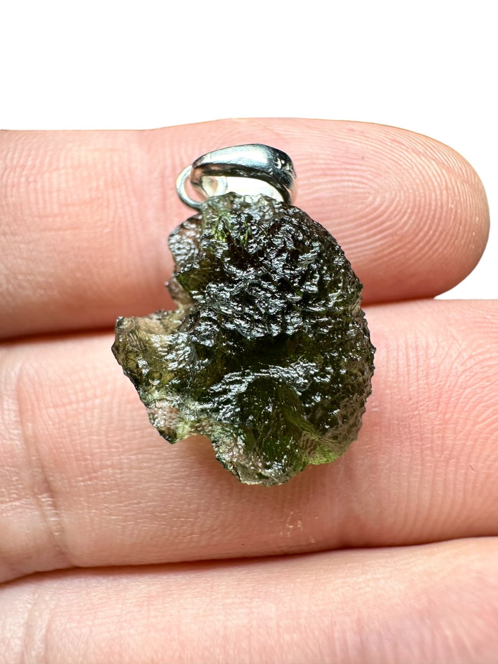 Stříbrný vltavínový přívěsek 2,2g