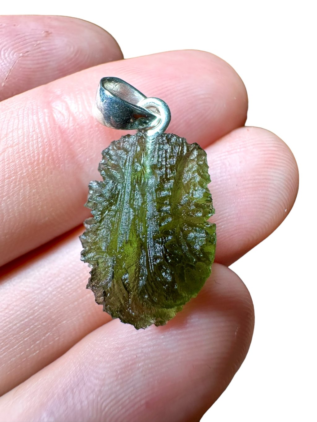 Stříbrný vltavínový přívěsek 2,6g