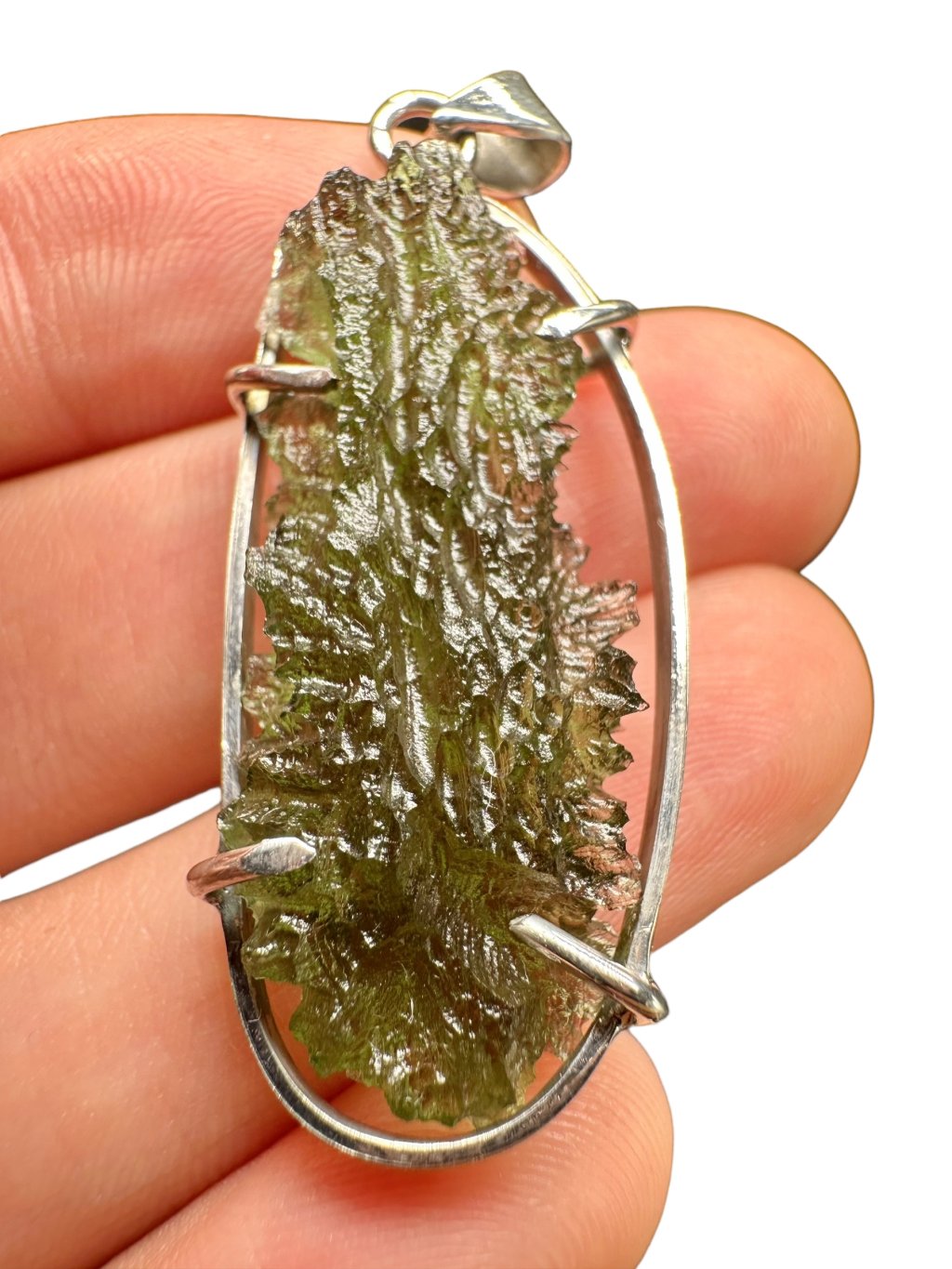 Stříbrný vltavínový přívěsek 5,2g