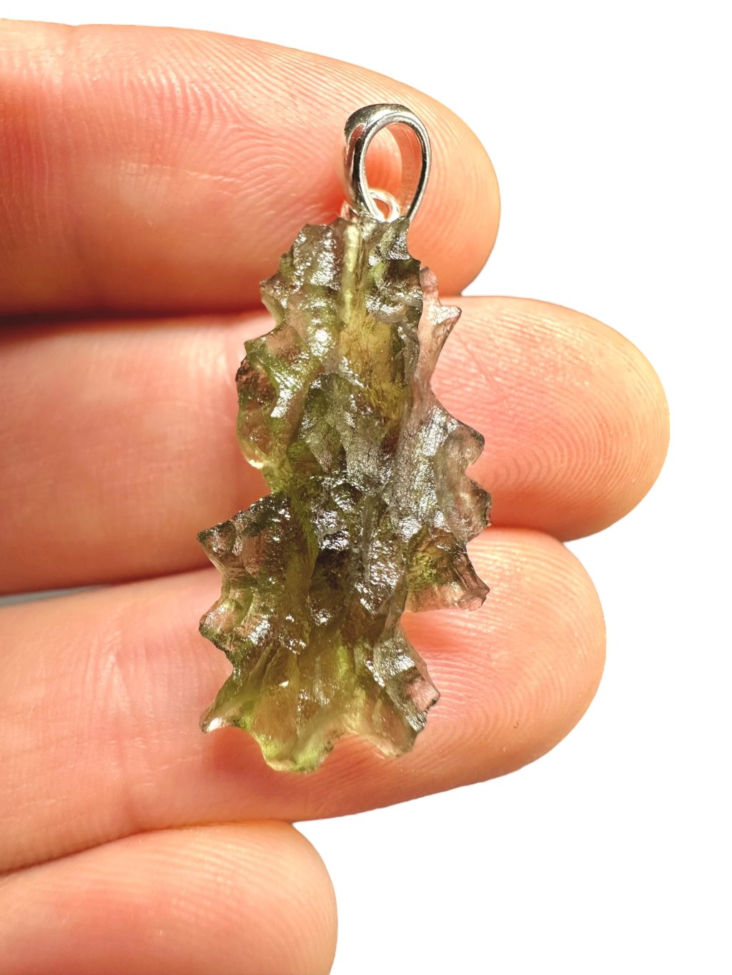 Silver moldavite pendant 1,9g – Besednice Jezkovna