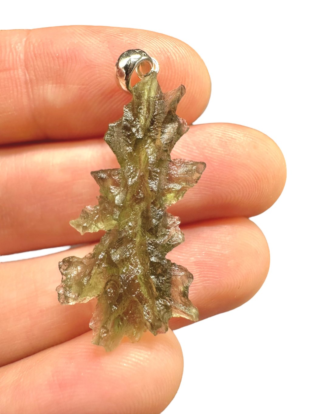 Silber Moldavit Anhänger 1,9g – Besednice Jezkovna