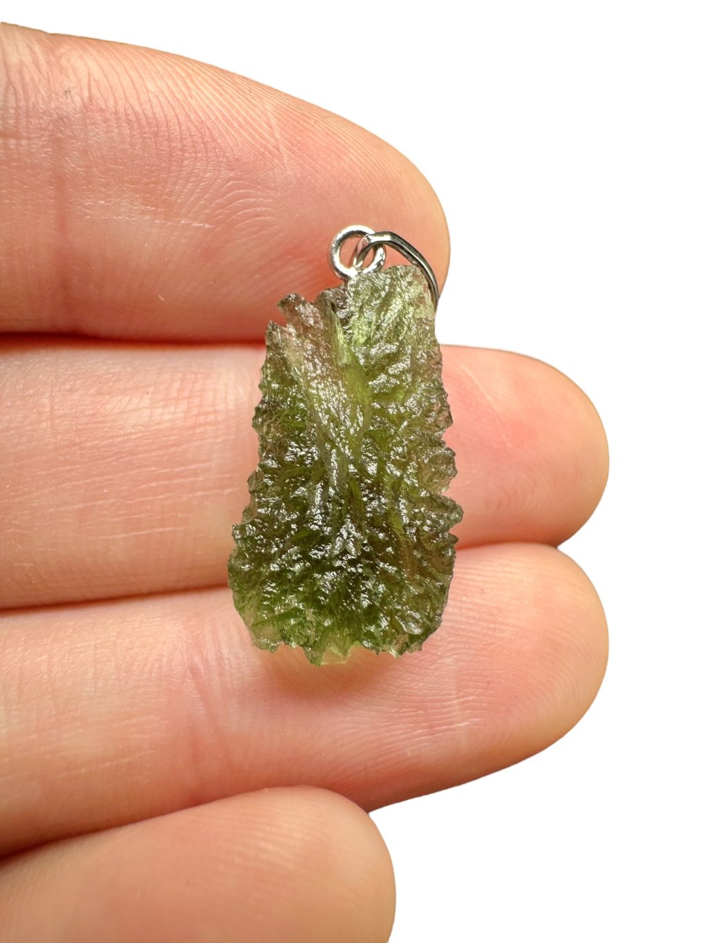 Stříbrný vltavínový přívěsek 1,7g