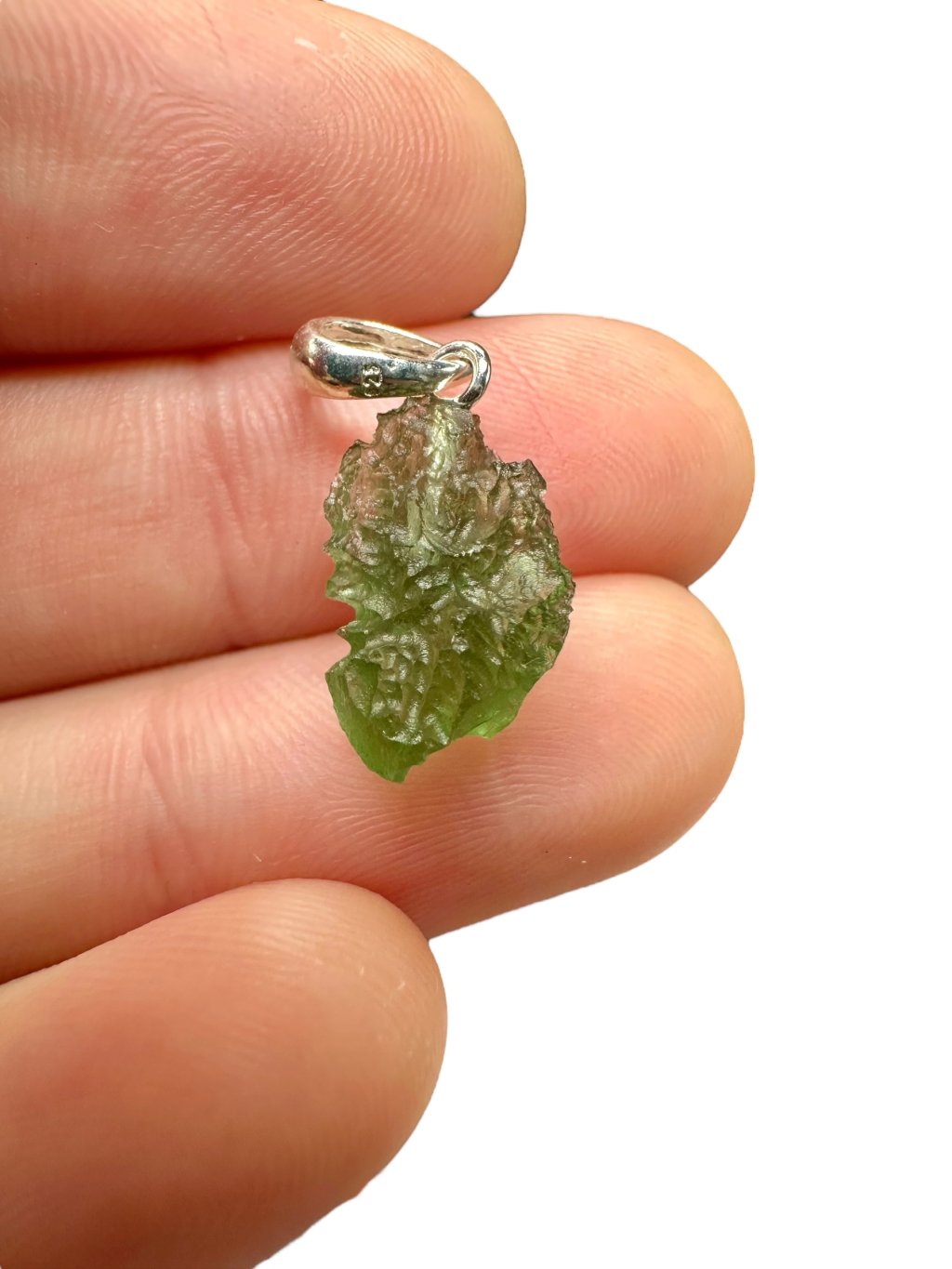 Stříbrný vltavínový přívěsek 1g