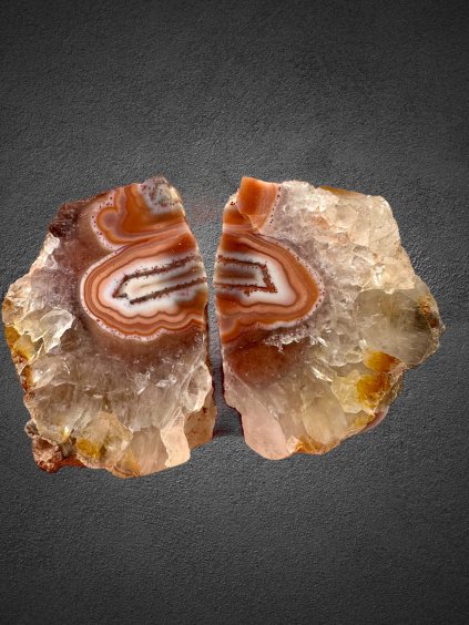 Lightning agate (pair) – Horni Halze (red), CZ
