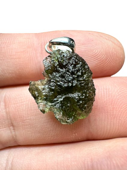 Silber Moldavit Anhänger 2,2g