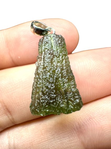 Silber Moldavit Anhänger 2,1g