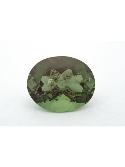 Facettierte Moldavit mit einer Blase 16,25ct