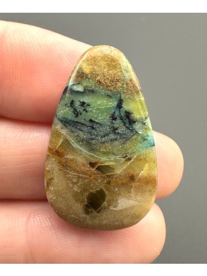 Petrified opalized wood with natural copper  – West Java, Indonesia