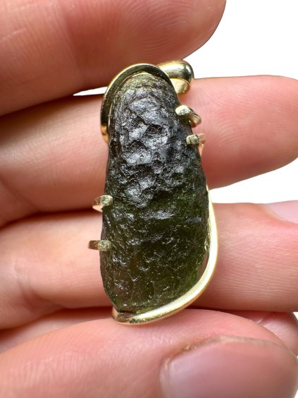 Gold Moldavit Anhänger