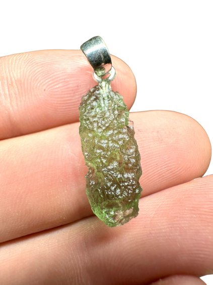 Stříbrný vltavínový přívěsek 1,6g