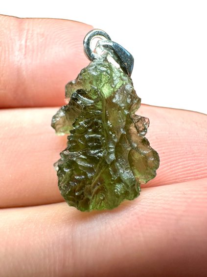 Silver moldavite pendant 2g