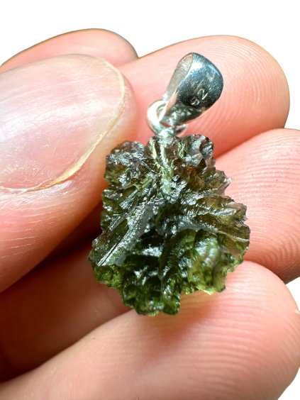 Silver moldavite pendant 2,1g