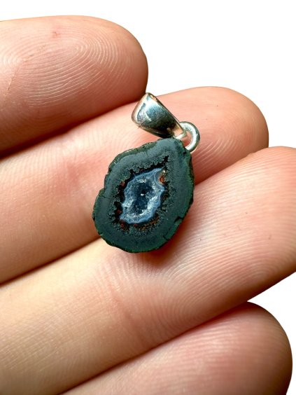Silber Anhänger aus Tabasco-Achat-Geode