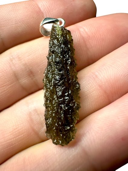 Silber Moldavit Anhänger