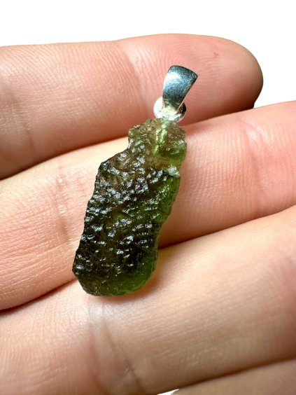 Silber Moldavit Anhänger 2,2g