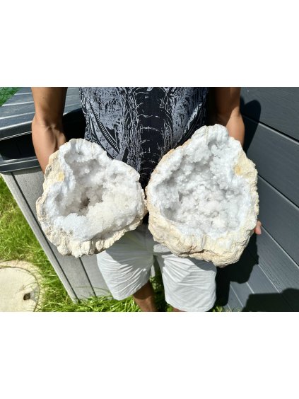 Quartz crystal geode XLL (pair) – Morocco