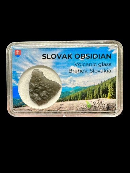 Obsidian in der Box 1,7g – Brehov, Slowakei