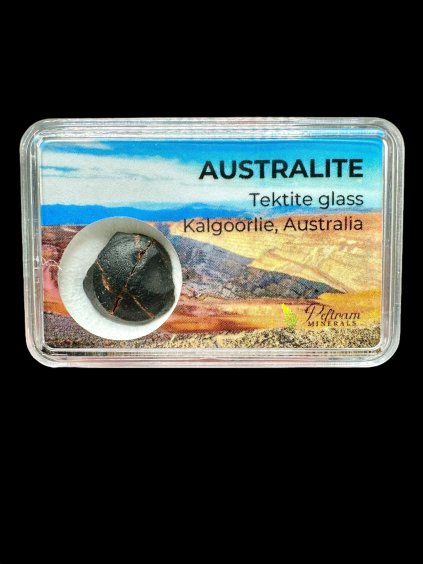 Australit "knoflík" v krabičce 2,71g – Kalgoorlie, Západní Austrálie