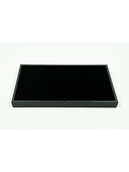 Plastic tray for jewellery or minerals with display pad