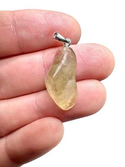 Stříbrný přívěsek z libyjského pouštního skla 1,9g