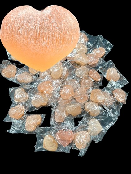 Selenite hearts 50 pcs 4 cm (orange), Morocco