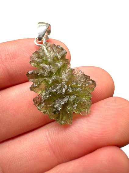 Silber Moldavit Anhänger 3,7g