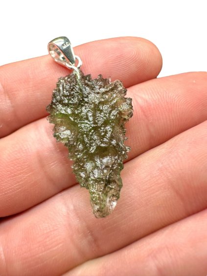 Silber Moldavit Anhänger 3,2g