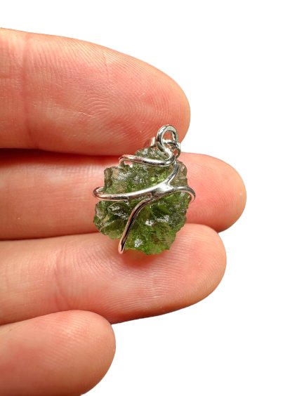 Silber Moldavit Anhänger 2,3g